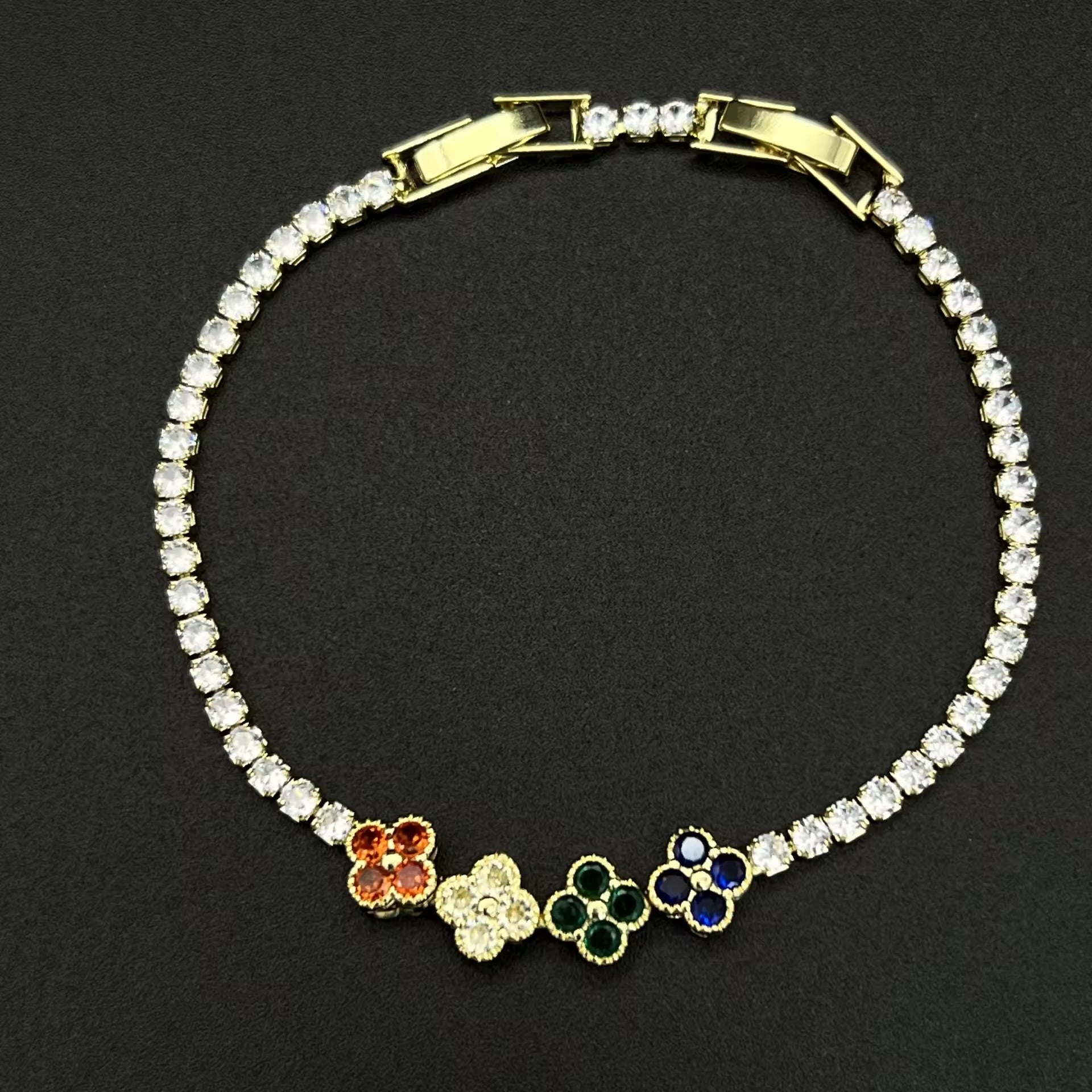 Clover tennis bracelet (Muti-color)